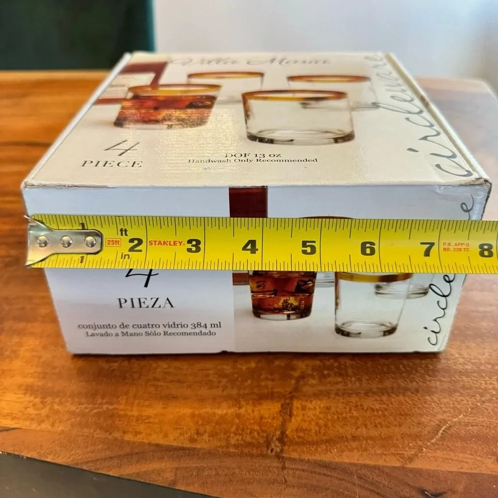 NWT Gold Rim 13oz Highball Glasses Set of 4